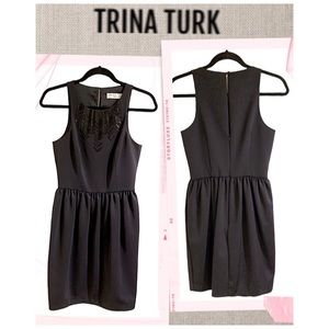 Trina Turk Dress Cocktail Black Dress Chic & Elevated Sleeveless Dress Size 4